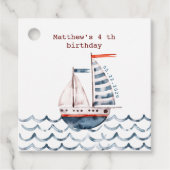 水彩赤航海の青キッド誕生日 フェイバータグ (正面)