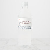 水彩赤航海の青子供の誕生日 ペットボトルラベル (正面)