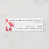 *~*水彩赤色ポピーフラワーのフローラモダン スキニー名刺 (裏面)