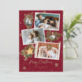 水彩赤金ゴールドフォトメリークリスマスカード シーズンカード (スタンド正面)