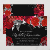 水彩赤銀バラキンセアニェラ 招待状 (正面/裏面)