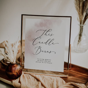 水彩赤面このキャンドルバーンズ記念サイン ポスター