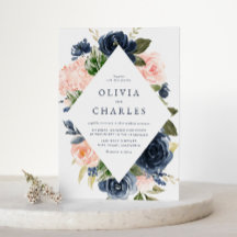 水彩赤面とネイビーフローラフレ結婚ーム