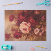 水彩赤面とブルゴーニュバラヴィンテージ金ゴールド 薄葉紙 (クラフト)