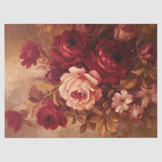 水彩赤面とブルゴーニュバラヴィンテージ金ゴールド 薄葉紙 (正面)