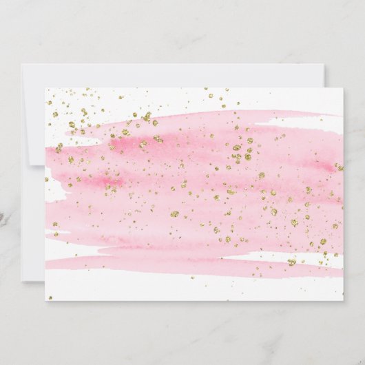 水彩赤面と金ゴールドの駆け落ち発表 案内状 (裏面)