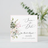 水彩赤面エレガントピンクガムユーカリ 招待状 (スタンド正面)