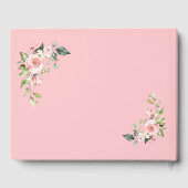 水彩赤面クリームフラワーピンク結婚フレーム ゲストブック (裏面)