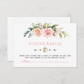 水彩赤面クリームフローラおむつラッフル エンクロージャーカード (正面/裏面)
