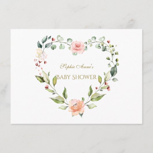 水彩赤面クリームフローラが本を持ってくる エンクロージャーカード (裏面)