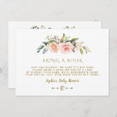 水彩赤面クリームフローラが本を持ってくる エンクロージャーカード (正面/裏面)