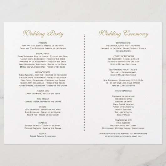 水彩赤面クリームフローラ結婚式 プログラム (裏面)