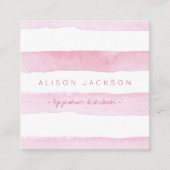 水彩赤面ストライプ製品リップディストリビューター スクエア名刺 (正面)