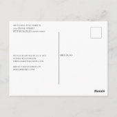 水彩赤面ネイビーフローラブライダルシャワー茶 ポストカード (裏面)