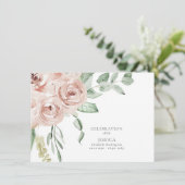 水彩赤面バラお祝いの生活 招待状 (スタンド正面)