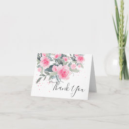 水彩赤面バラサンキューカード サンキューカード