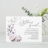 水彩赤面バラバーチャルベビーシャワーbyメール 招待状 (スタンド正面)