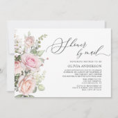 水彩赤面バラバーチャルベビーシャワーbyメール 招待状 (正面)