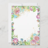 水彩赤面バラブライダルシャワー招待 招待状 (裏面)