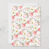 水彩赤面バラプニーフローラベビールンチョン 招待状 (裏面)