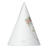 水彩赤面バラユーカリ金ゴールドキンセアニェラ パーティーハット (左)