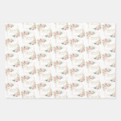 水彩赤面バラユーカリ金ゴールドグリッター ラッピングペーパーシート (正面)