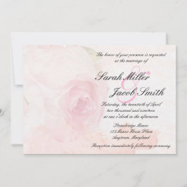 水彩赤面バラ結婚ズ 招待状