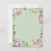 水彩赤面バラ花の日付を保存 セーブザデート (裏面)