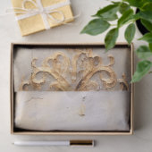 水彩赤面バラ金ゴールドビクトリアンオーナメント 薄葉紙 (ギフト)