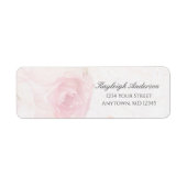 水彩赤面バラ |差出人住所 ラベル (正面)