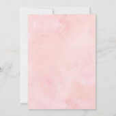 水彩赤面ピンクおよびフローラフレームベビー誕生 案内状 (裏面)