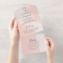 水彩赤面ピンクと白スタイリッシュ結婚色