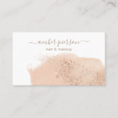 水彩赤面ピンクと金ゴールド 芸術的 名刺 (正面)