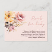 水彩赤面ピンクの女の子の赤ちゃんシャワーの招待状 エンクロージャーカード (正面)