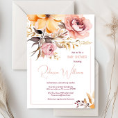 水彩赤面ピンクの女の子の赤ちゃんシャワーの招待状 招待状