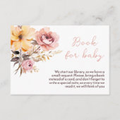 水彩赤面ピンクの女の子ベビーシャワーカード エンクロージャーカード (正面)