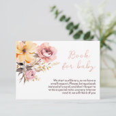 水彩赤面ピンクの女の子ベビーシャワーカード エンクロージャーカード (スタンド正面)