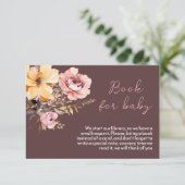 水彩赤面ピンクの女の子ベビーシャワーカード エンクロージャーカード (スタンド正面)