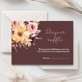 水彩赤面ピンクの女の子ベビーシャワーカード エンクロージャーカード