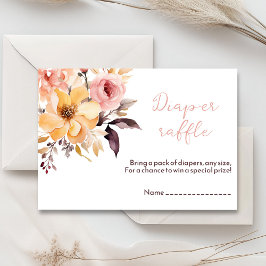 水彩赤面ピンクの女の子ベビーシャワーカード エンクロージャーカード