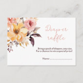 水彩赤面ピンクの女の子ベビーシャワーカード エンクロージャーカード (正面)