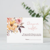 水彩赤面ピンクの女の子ベビーシャワーカード エンクロージャーカード (スタンド正面)