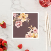 水彩赤面ピンクの女の子ベビーシャワーカード スタンダードカクテルナプキン (インサイチュ)