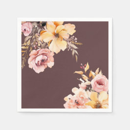 水彩赤面ピンクの女の子ベビーシャワーカード スタンダードカクテルナプキン