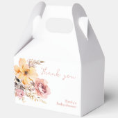 水彩赤面ピンクの女の子ベビーシャワーカード フェイバーボックス (正面)