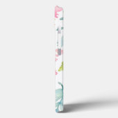 水彩赤面ピンクの花メドーモノグラム名 Case-Mate iPhoneケース (裏面 / 左)