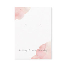 水彩赤面ピンクイヤリングディスプレイカード