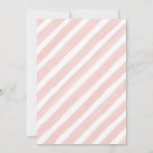 水彩赤面ピンクストライプフローラブライダルシャワー 招待状 (裏面)