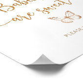 水彩赤面ピンクバタフライベビーは甘い ポスター (角)