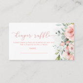 水彩赤面ピンクフローラおむつラッフルチケット エンクロージャーカード (正面)